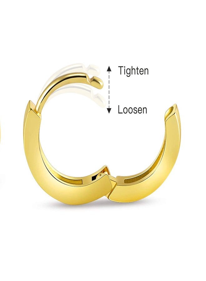 Gacimy Small 14K Gold Plated Huggie Hoop Earrings for Women, 14K Gold Plated Tiny Cartilage Earrings for Women, Yellow Color 10mm - Image 5
